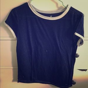American Eagle blue and white small t-shirt